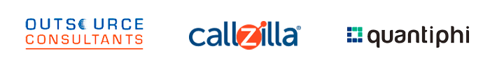 Outsource Consultants, Callzilla & Quantiphi Logos